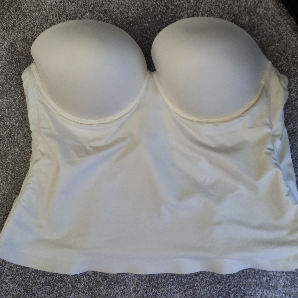 White Strapless Bustier Bra